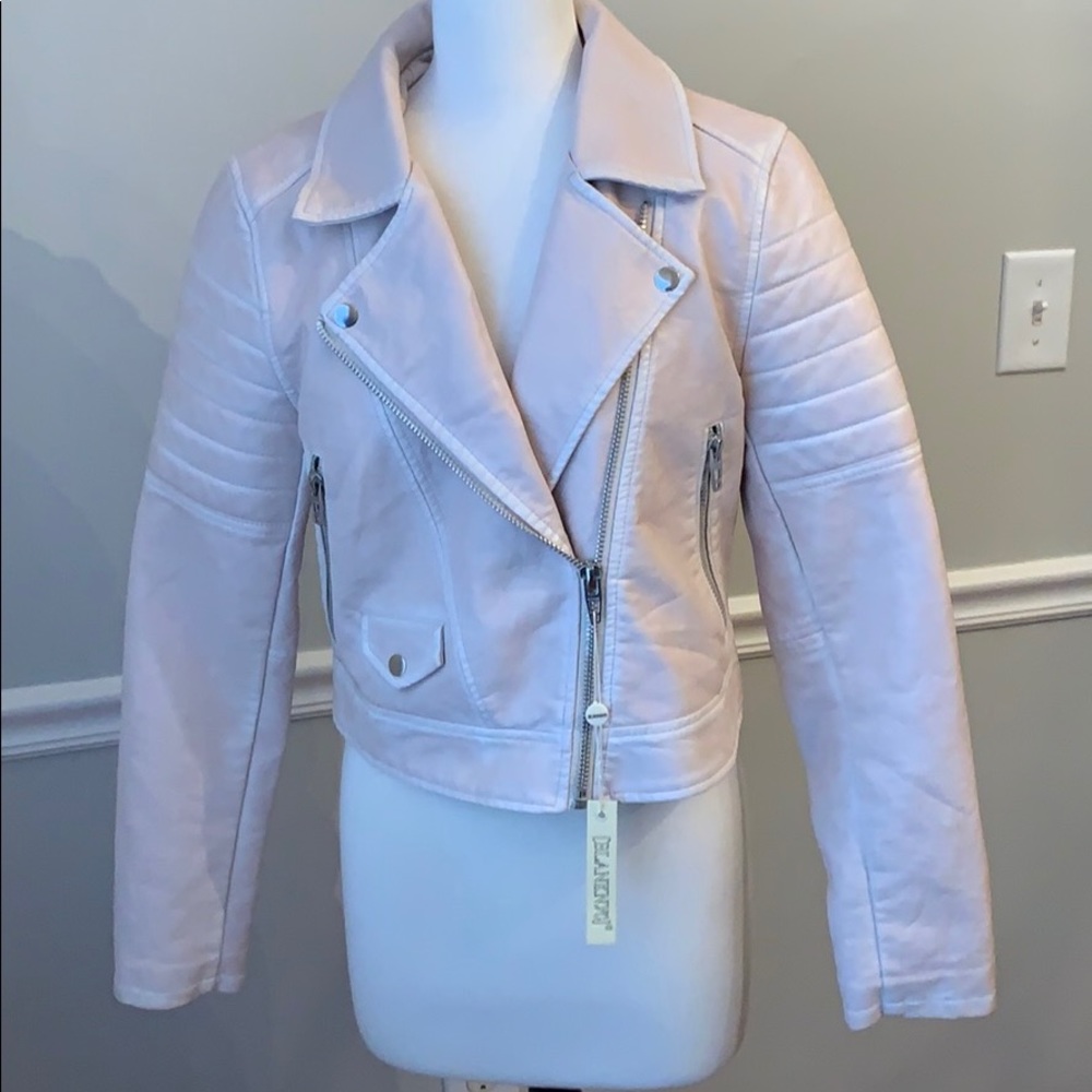 Blank NYC blush leather jacket